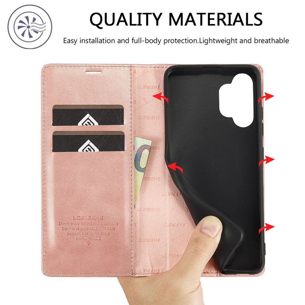 LC.IMEEKE Samsung Galaxy A32 4G Lompakkokotelo - Ruusu kultaa