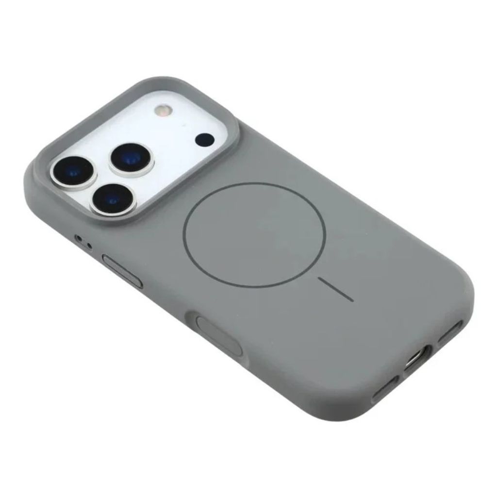 iPhone 18 Pro Max MagSafe -yhteensopiva kuori kahdella näytönsuojalla - harmaa