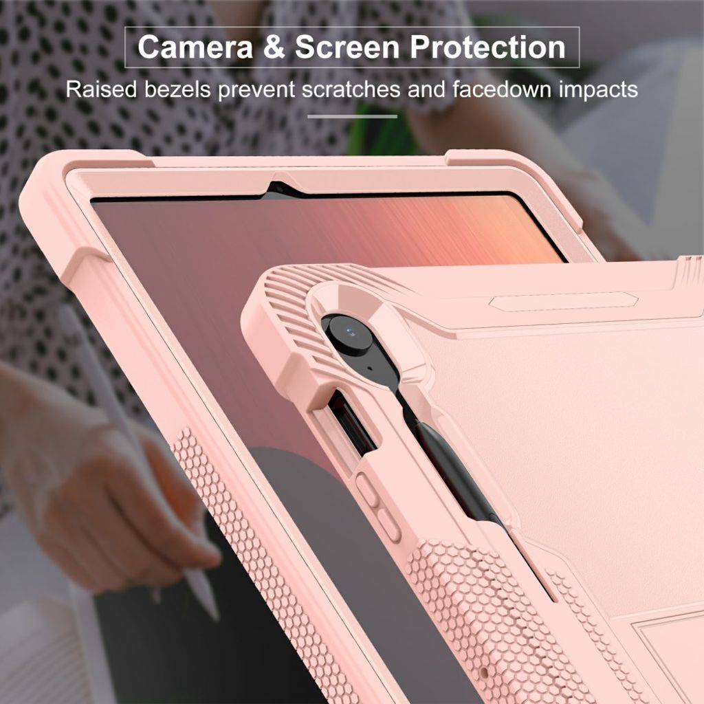 Samsung Galaxy Tab S10 FE Plus Case with Stand - Rose Gold