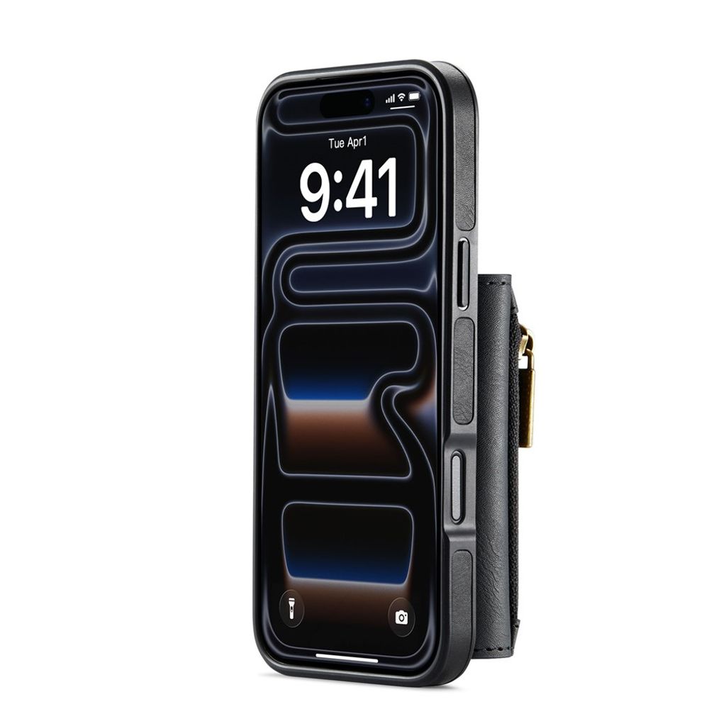 DG.MING iPhone 18 Pro Max/17 Pro Max Skal med Magnetisk Avtagbar Plånbok - Svart