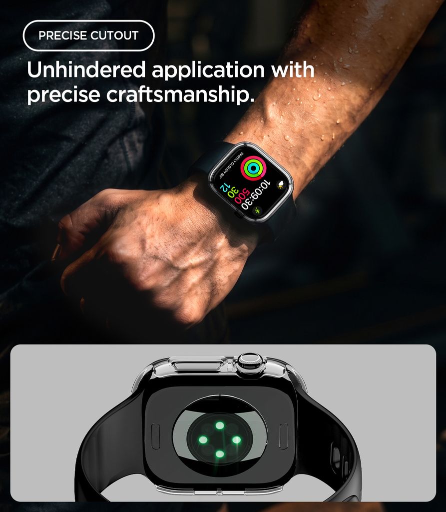 Spigen Apple Watch 12 (42mm) kuori Thin Fit - Läpinäkyvä
