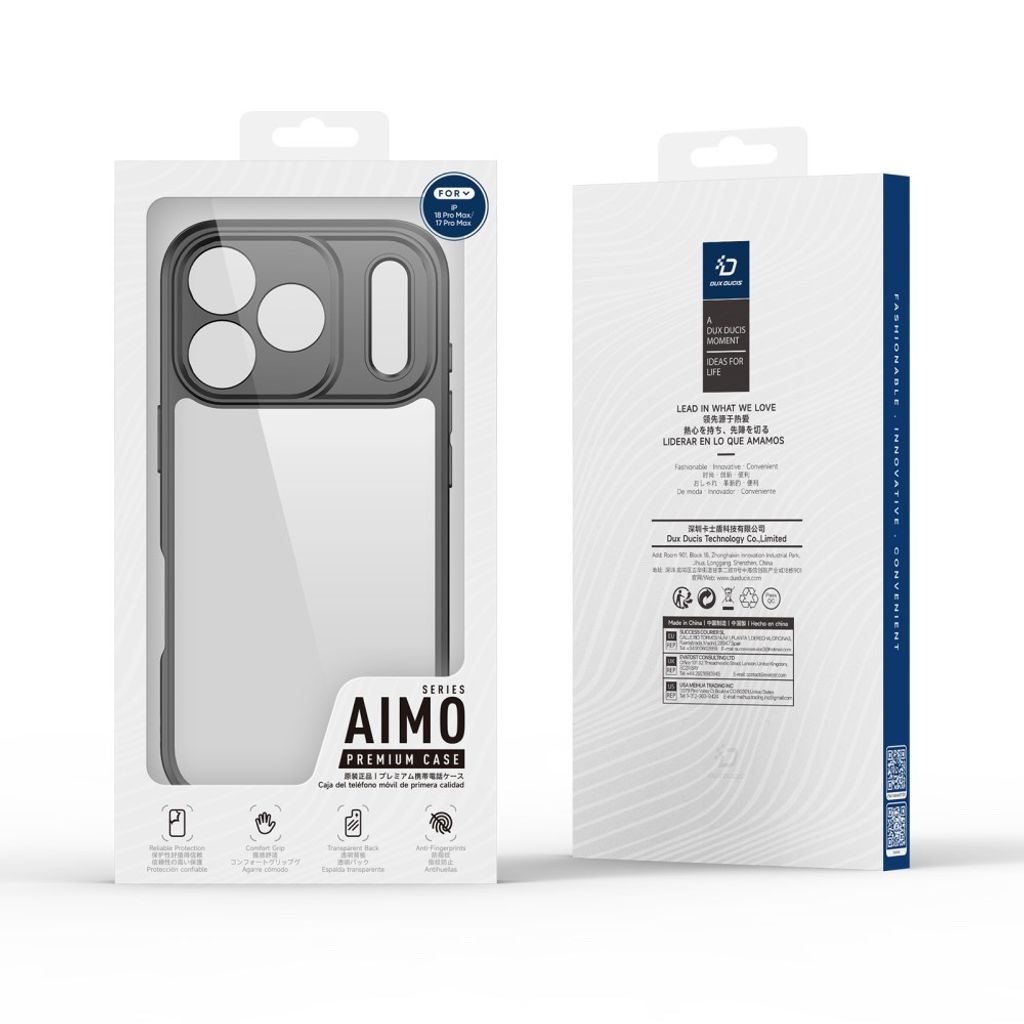 DUX DUCIS iPhone 17 Pro Max/iPhone 18 Pro Max kuori - musta/läpinäkyvä