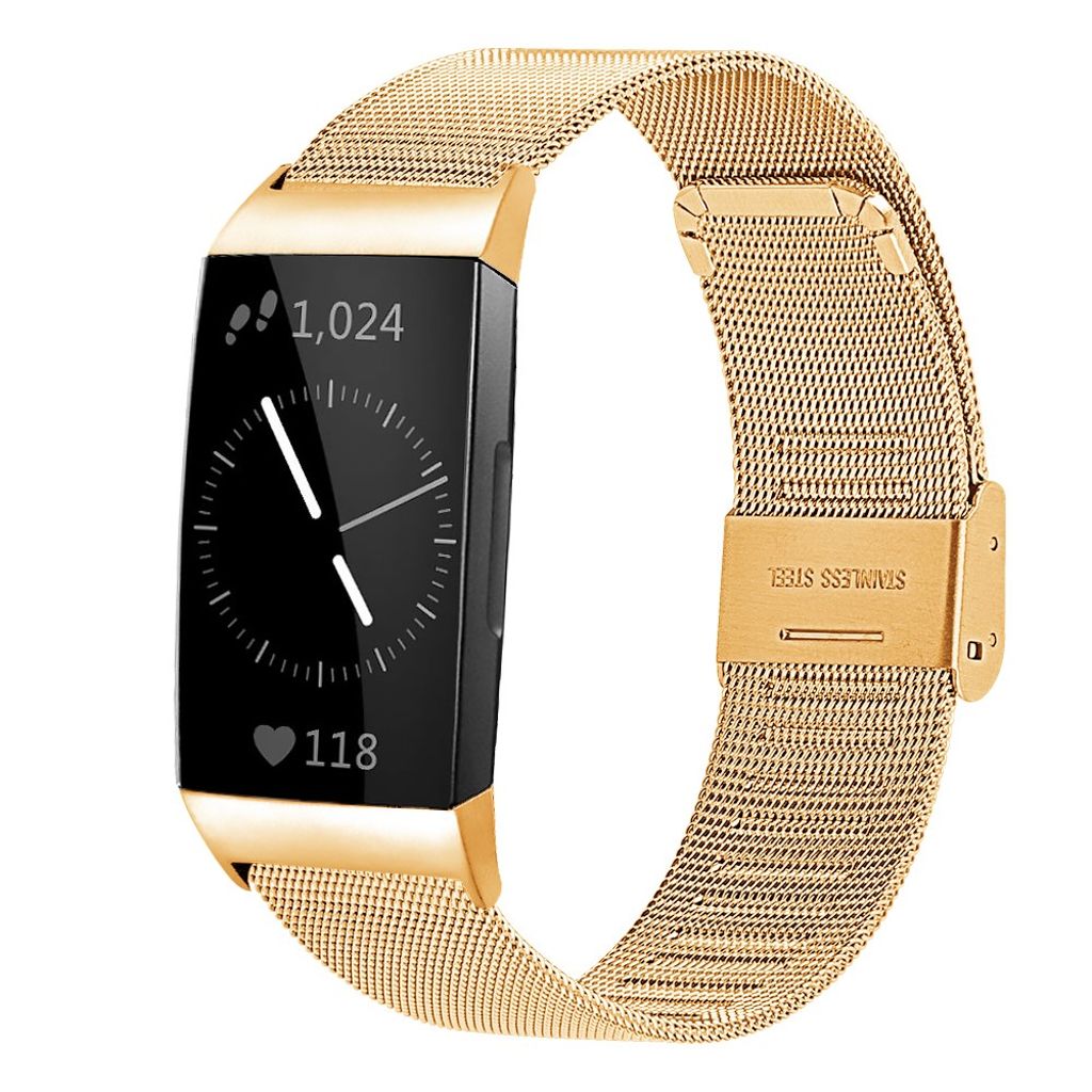 Fitbit Charge 6/5 Kellonranneke, Ruostumaton teräs - Ruusu kultaa