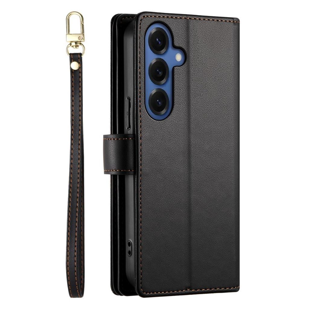 Samsung Galaxy S26 Plus Lommeboketui med Lomme og Stropper - Svart