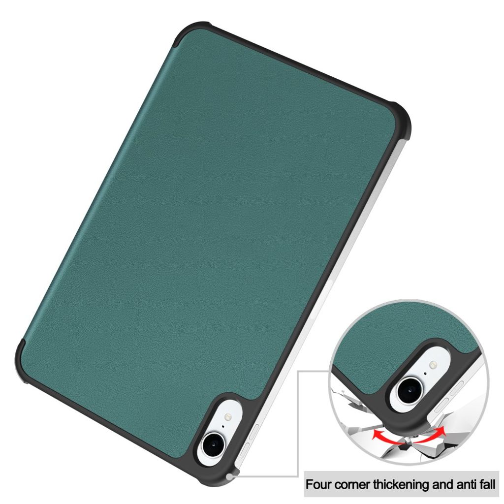 iPad Mini (2026) Tri-fold kotelo PU-nahkaa - Blackish Green