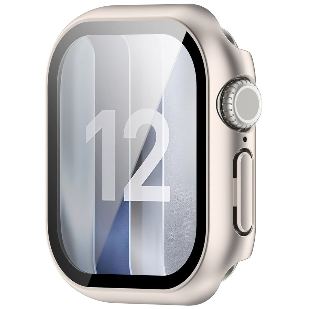 Apple Watch 12 46mm Cover med skærmbeskyttelse i hærdet glas - Sølv