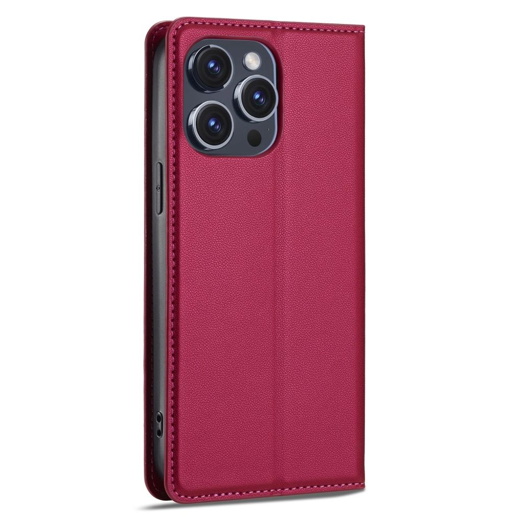 LC.IMEEKE iPhone 15 Pro Plånboksfodral PU-läder/Stativ - Röd