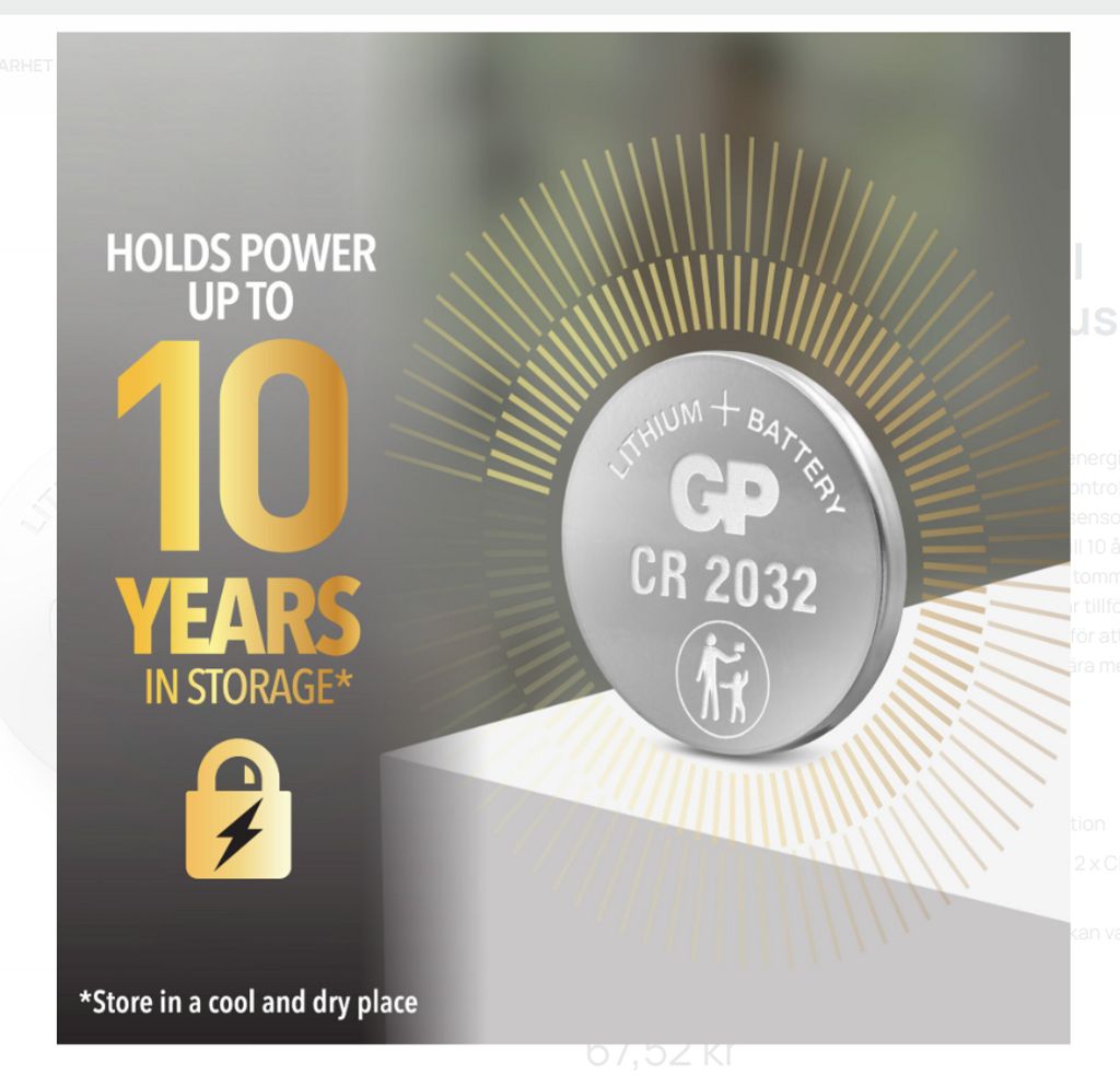 GP Ultra Plus 10 stk. CR2032 batterier + 2 m lyskæde