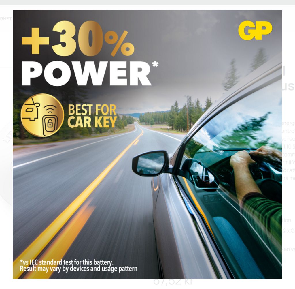GP Ultra Plus 10 stk. CR2032 batterier + 2 m lyskæde