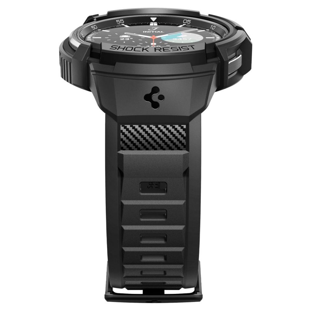 Spigen Rugged Armor Pro Klokkereim & Deksel til Samsung Galaxy Watch 6 Classic 47mm - Svart