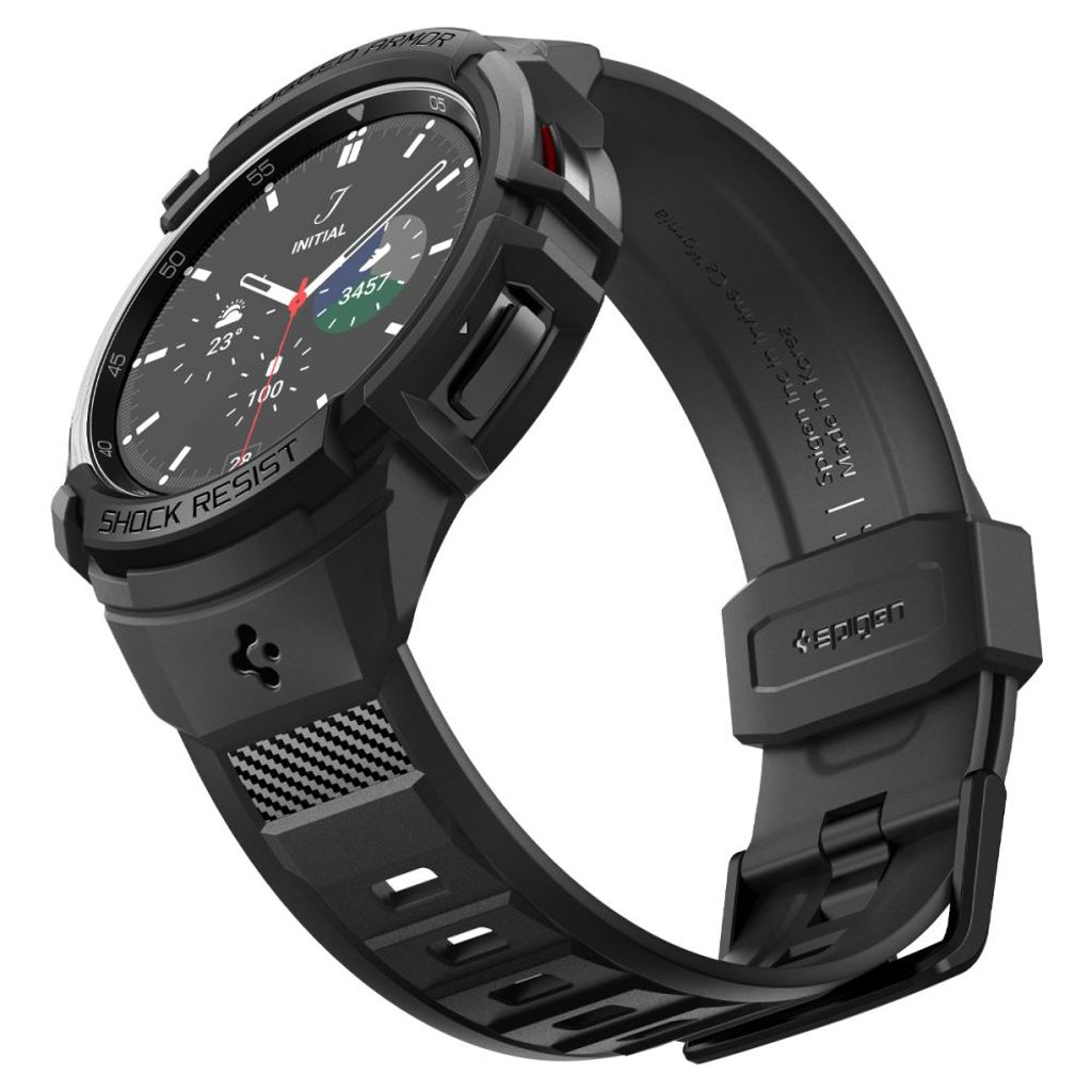 Spigen Rugged Armor Pro Klokkereim & Deksel til Samsung Galaxy Watch 6 Classic 47mm - Svart