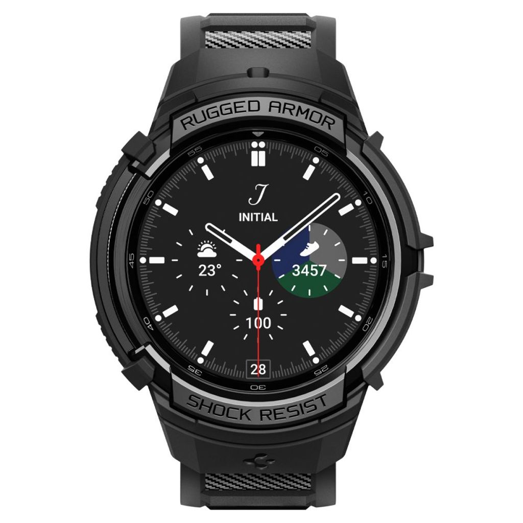 Spigen Rugged Armor Pro Klokkereim & Deksel til Samsung Galaxy Watch 6 Classic 47mm - Svart