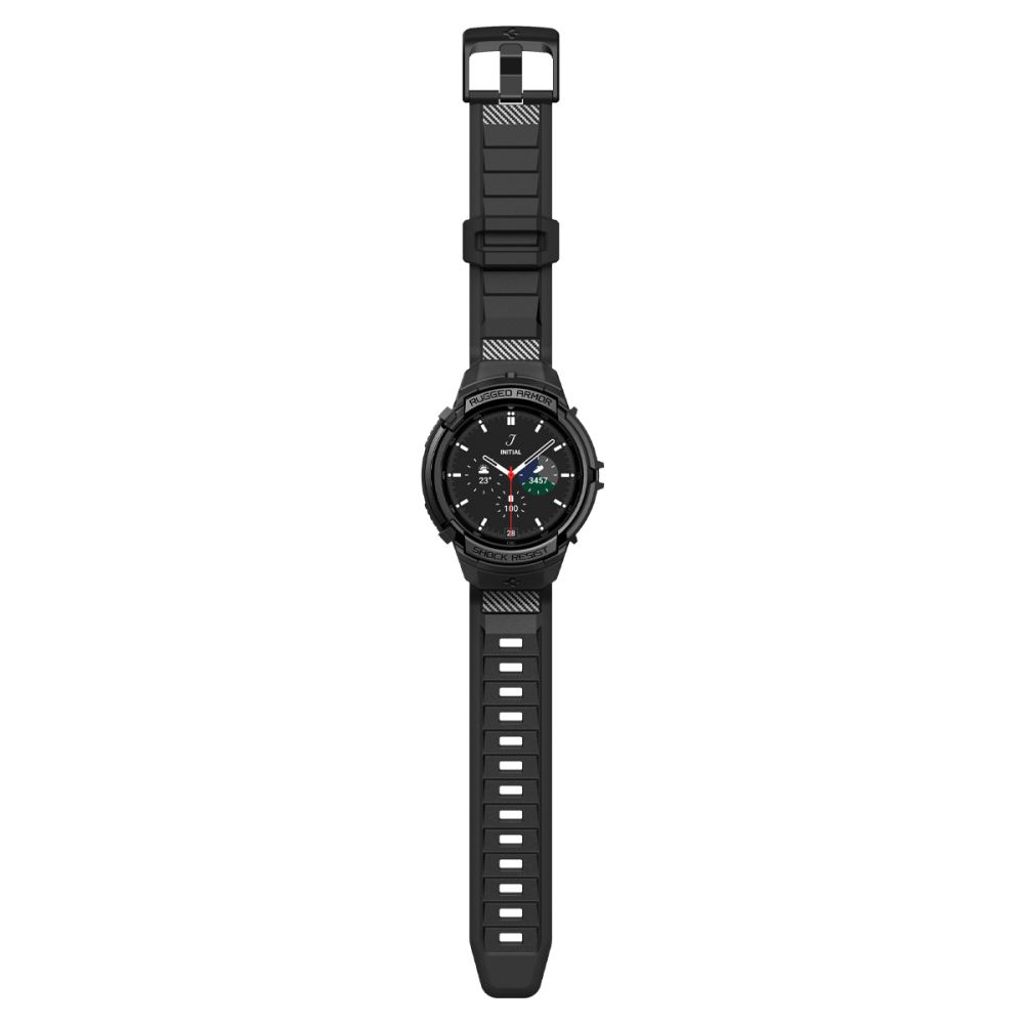 Spigen Rugged Armor Pro Klokkereim & Deksel til Samsung Galaxy Watch 6 Classic 47mm - Svart