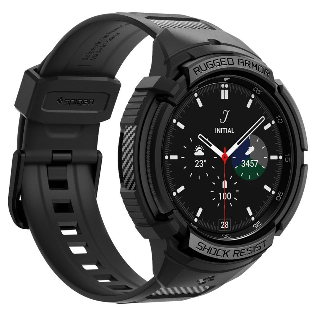 Spigen Rugged Armor Pro Klokkereim & Deksel til Samsung Galaxy Watch 6 Classic 47mm - Svart