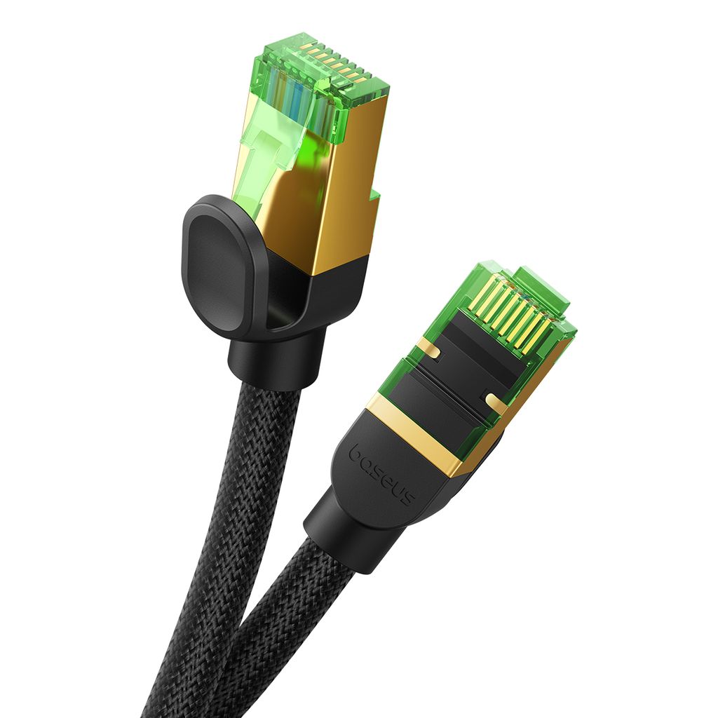 Baseus FAST RJ45 cat.8 nettverkskabel 40Gbps 1m flettet svart