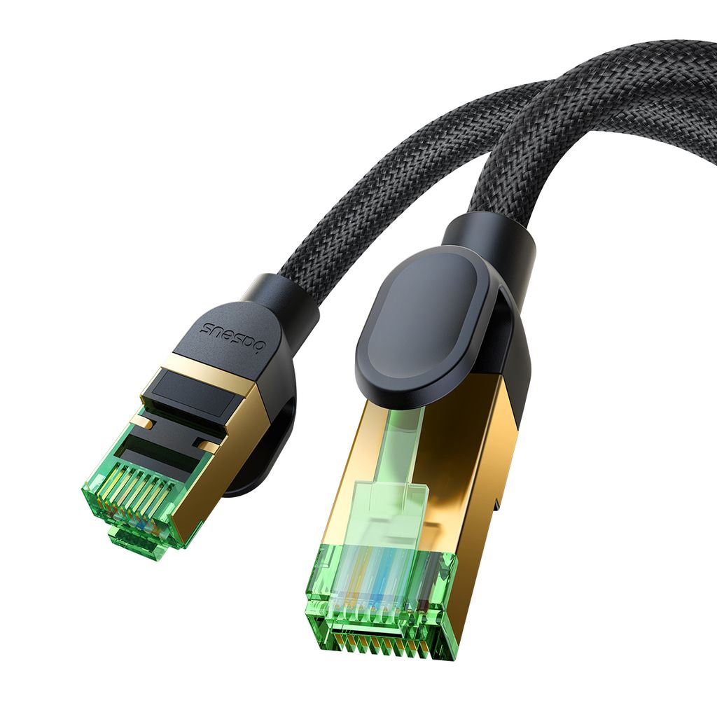 Baseus FAST RJ45 cat.8 nettverkskabel 40Gbps 1m flettet svart