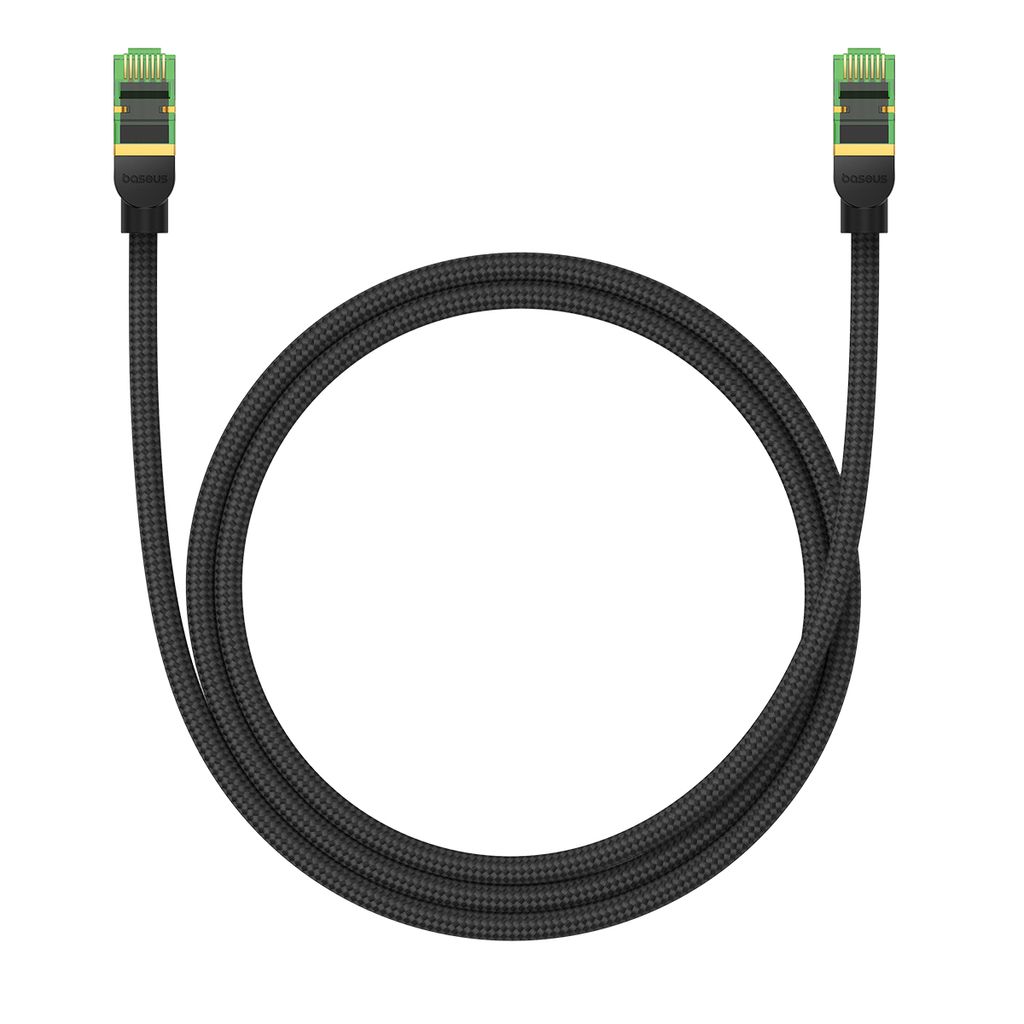 Baseus FAST RJ45 cat.8 nettverkskabel 40Gbps 1m flettet svart