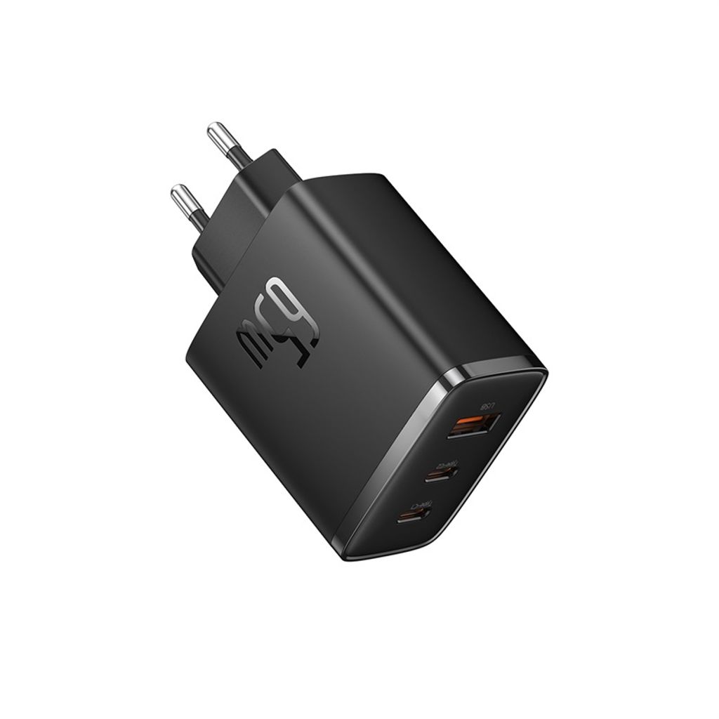 Baseus Cube Pro 65W GaN-lader 2x USB-C USB-A – svart