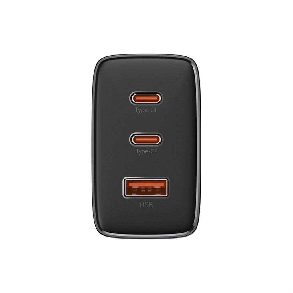 Baseus Cube Pro 65W GaN-lader 2x USB-C USB-A – svart
