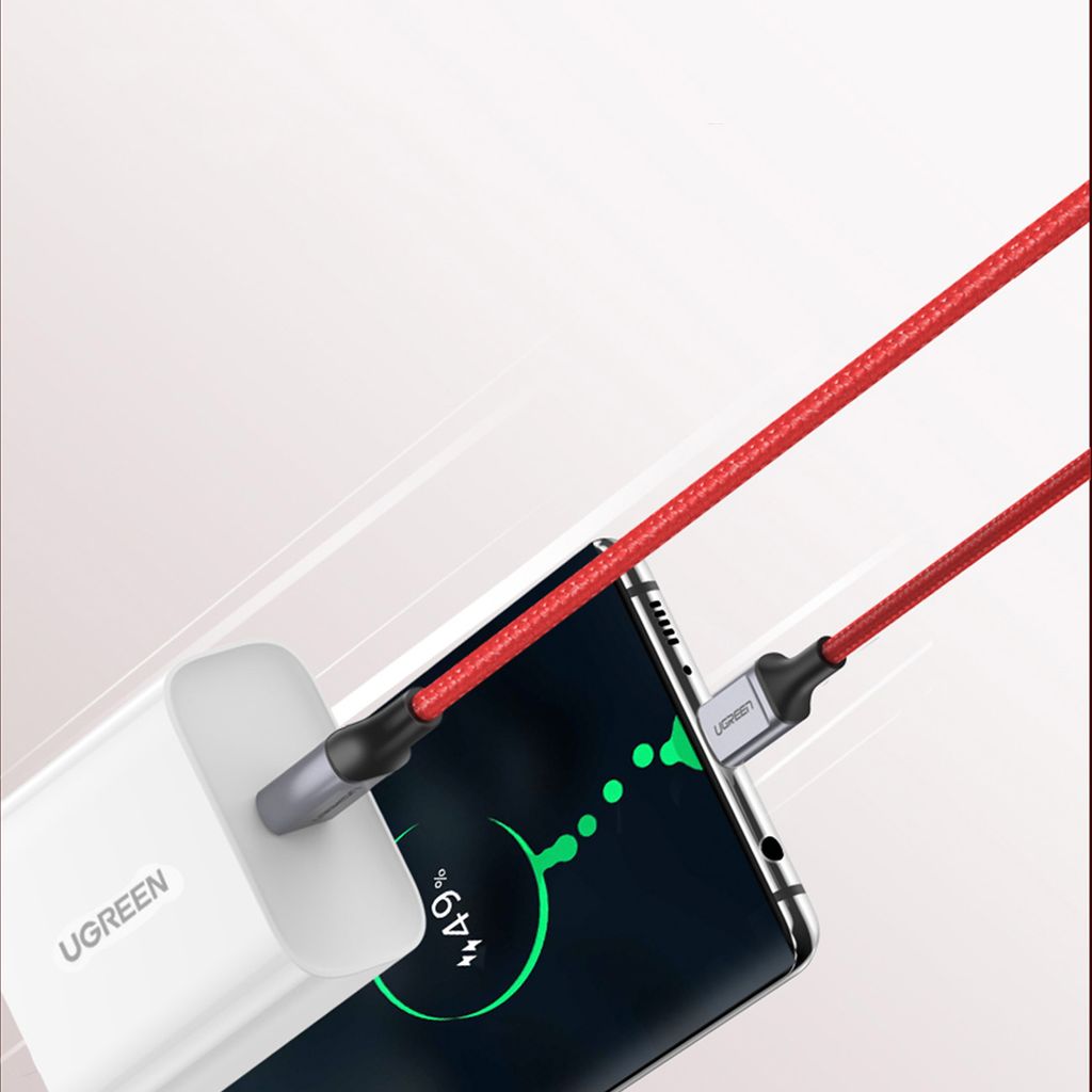 Ugreen US294 USB-C til USB-C kabel 1m rød 3A/480Mb/s
