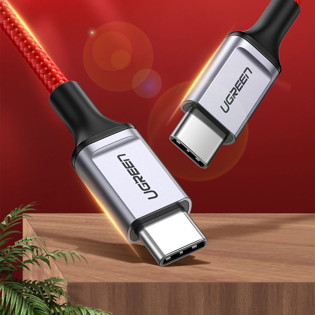 Ugreen US294 USB-C til USB-C kabel 1m rød 3A/480Mb/s