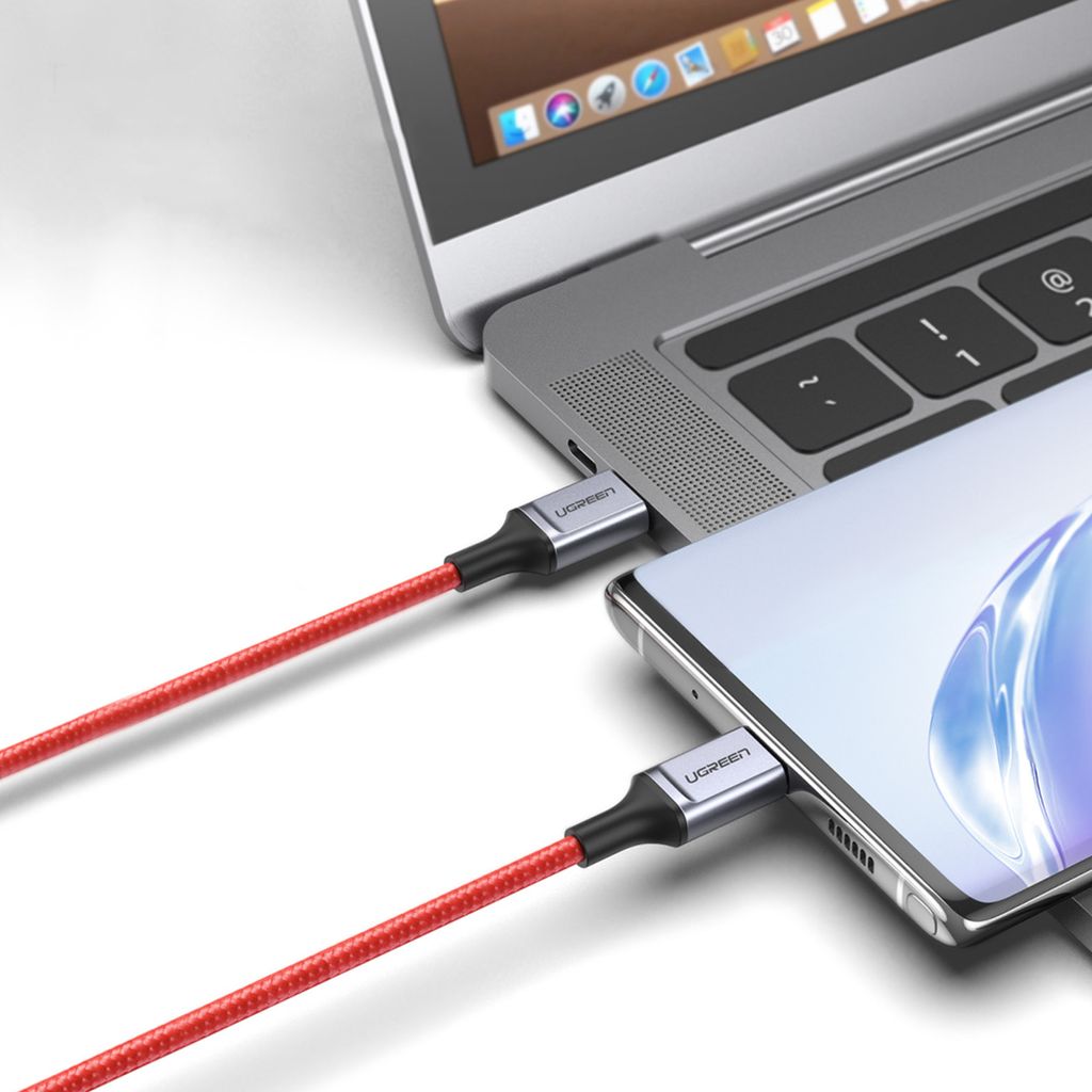 Ugreen US294 USB-C til USB-C kabel 1m rød 3A/480Mb/s