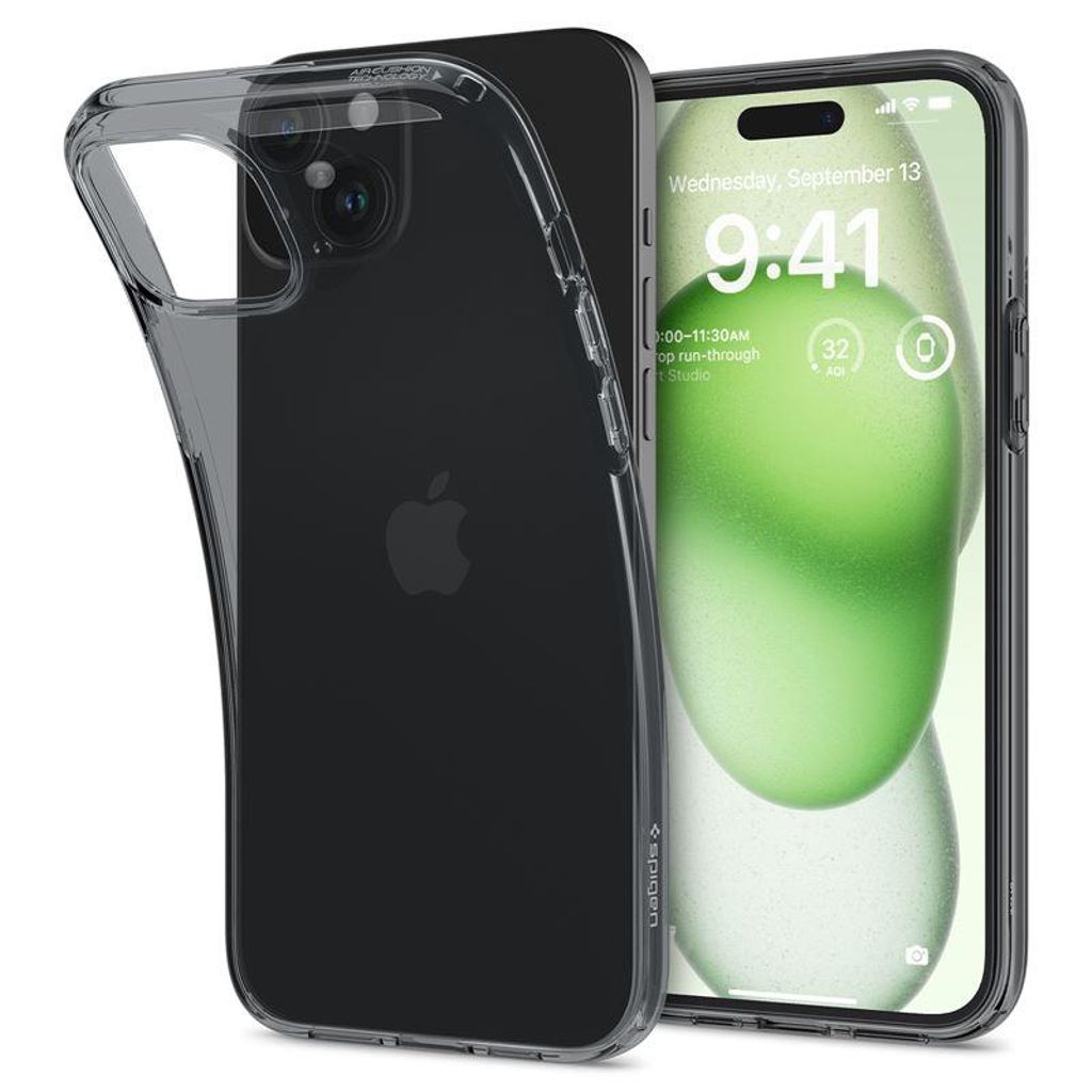 Spigen Crystal Flex Deksel til iPhone 15 Plus - Grå/gjennomsiktig