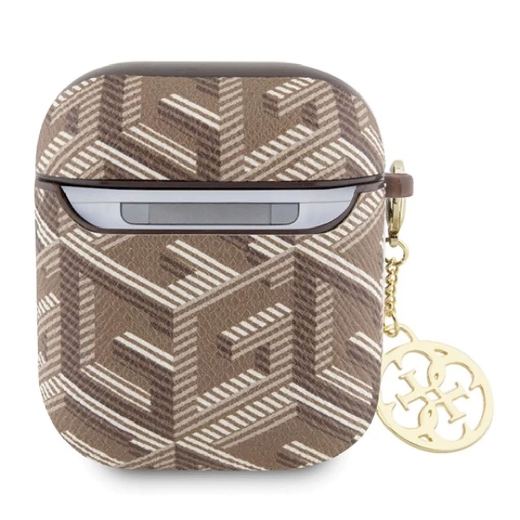 Guess GCube Charm Etui till Airpods 1/2 - Brun