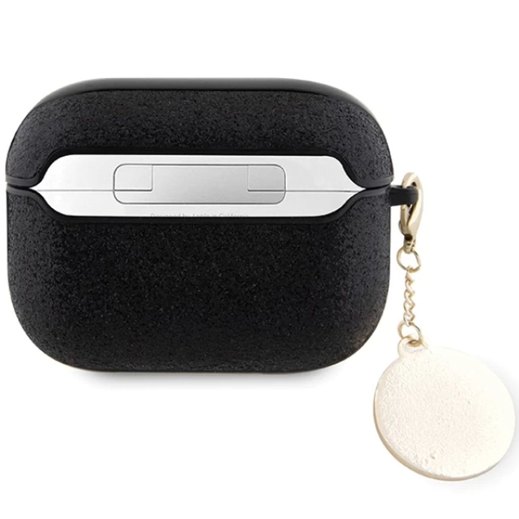 Guess AirPods Pro 2 Glitter Etui med Hjertevedhæng - Sort