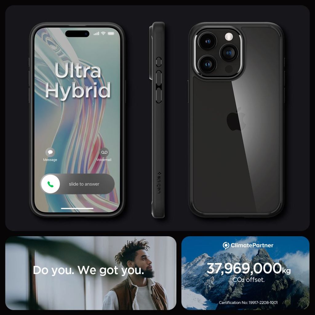 Spigen Ultra Hybrid Deksel til iPhone 15 Pro Max - Matte Black