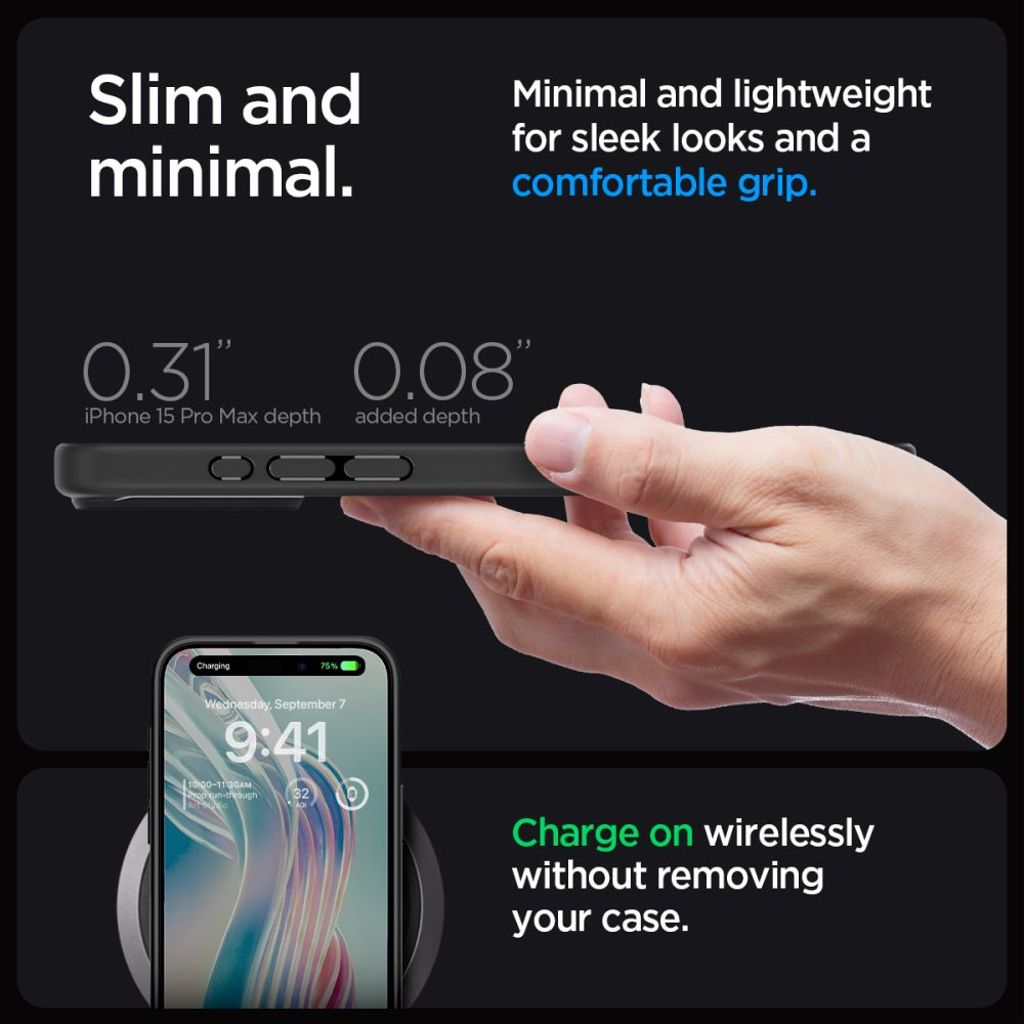 Spigen Ultra Hybrid Deksel til iPhone 15 Pro Max - Matte Black