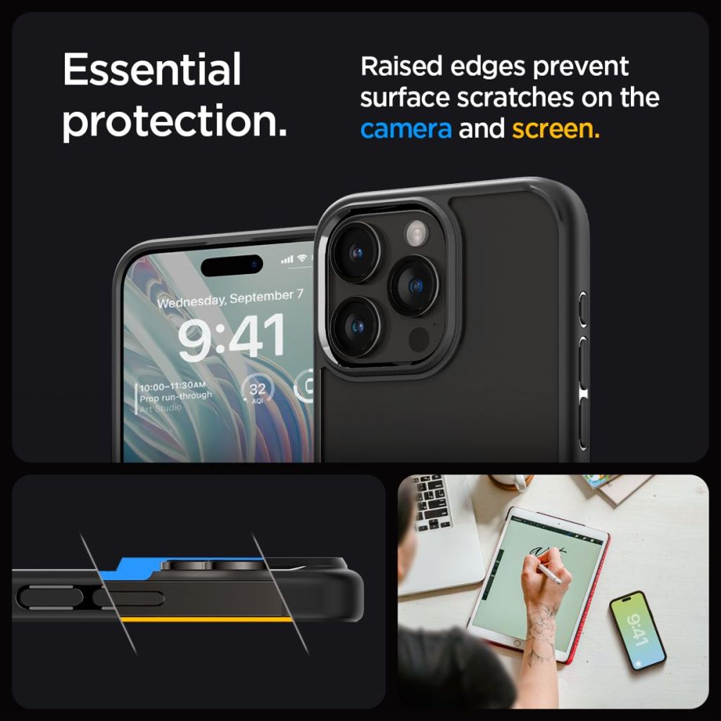 Spigen Ultra Hybrid Deksel til iPhone 15 Pro Max - Matte Black