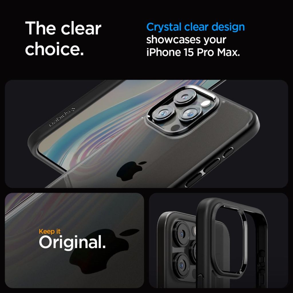 Spigen Ultra Hybrid Deksel til iPhone 15 Pro Max - Matte Black