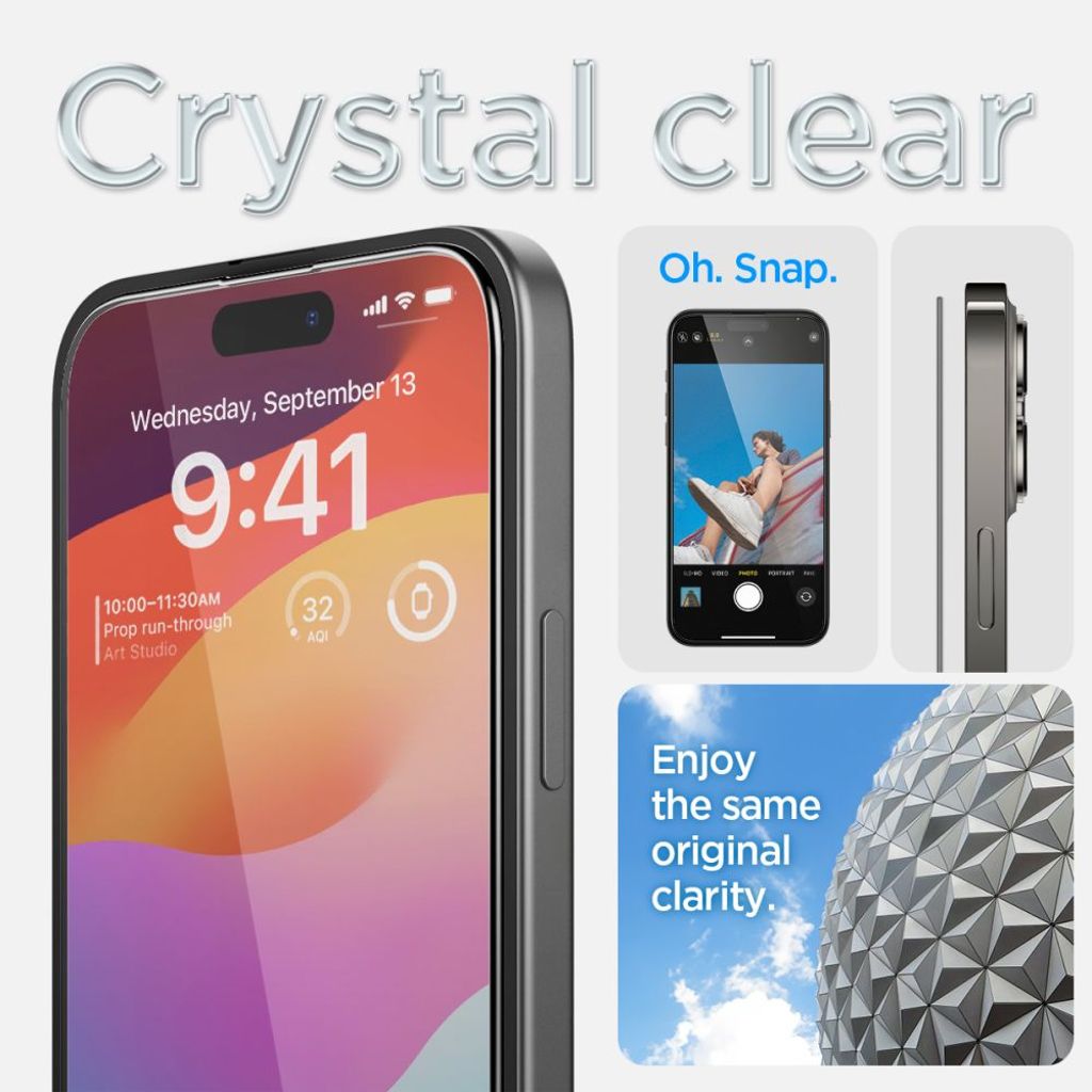 Spigen Glas.tR EZ Fit FC Skjermbeskytter til iPhone 15 Plus