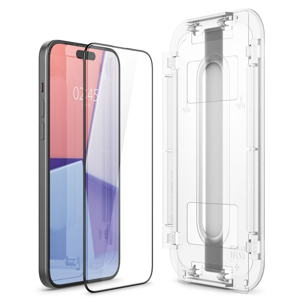 Spigen Glas.tR EZ Fit FC Skjermbeskytter til iPhone 15 Plus
