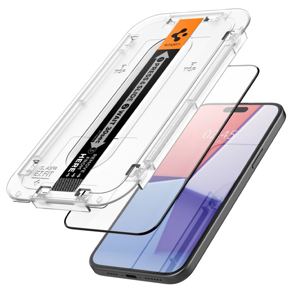 Spigen Glas.tR EZ Fit FC Skjermbeskytter til iPhone 15 Plus