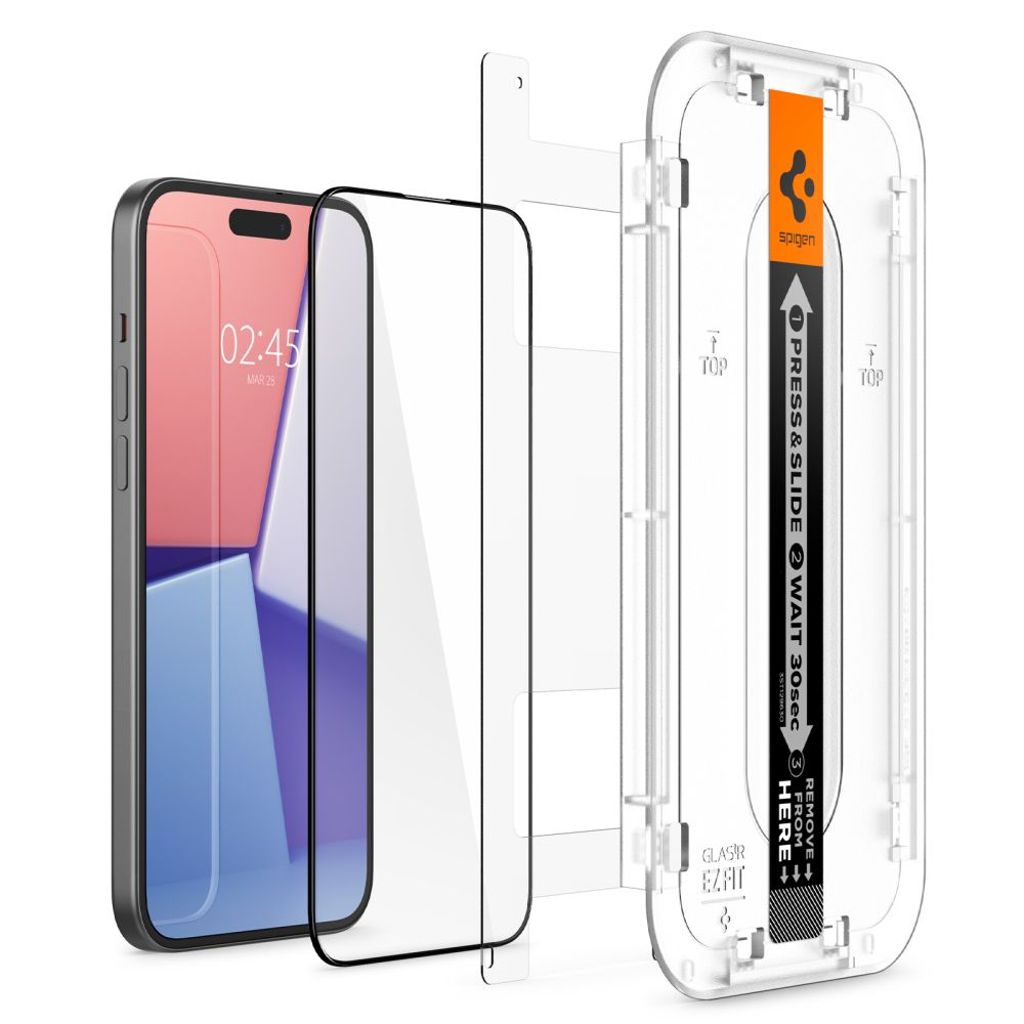 Spigen Glas.tR EZ Fit FC Skjermbeskytter til iPhone 15 Plus