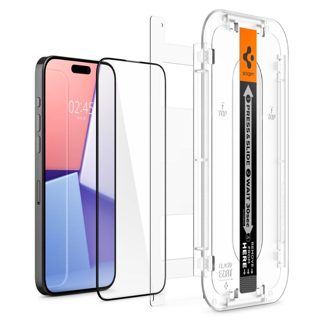 Spigen Glas.tR EZ Fit FC Skjermbeskytter til iPhone 15 Pro Max