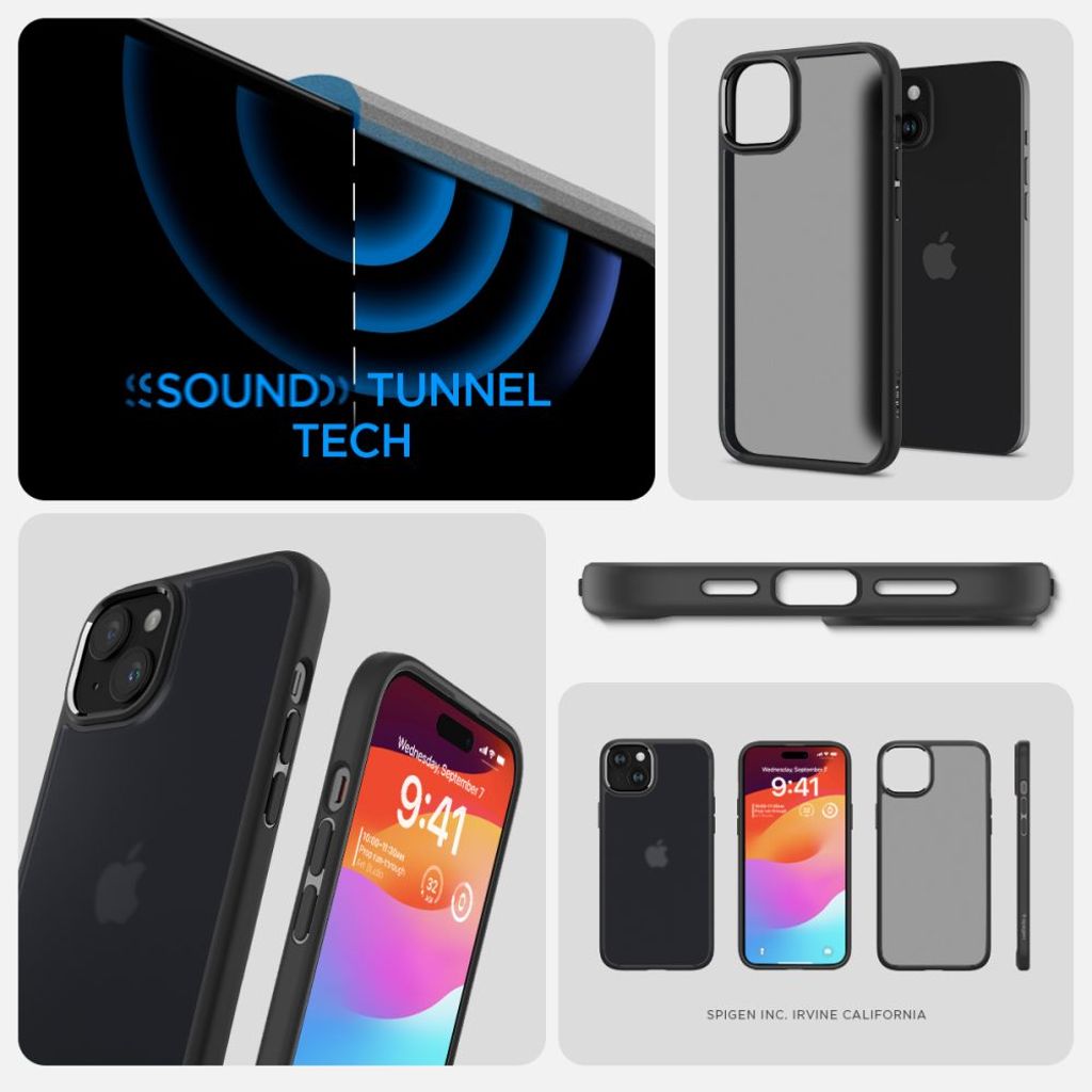 Spigen Ultra Hybrid Case for iPhone 15 - Transparent Black