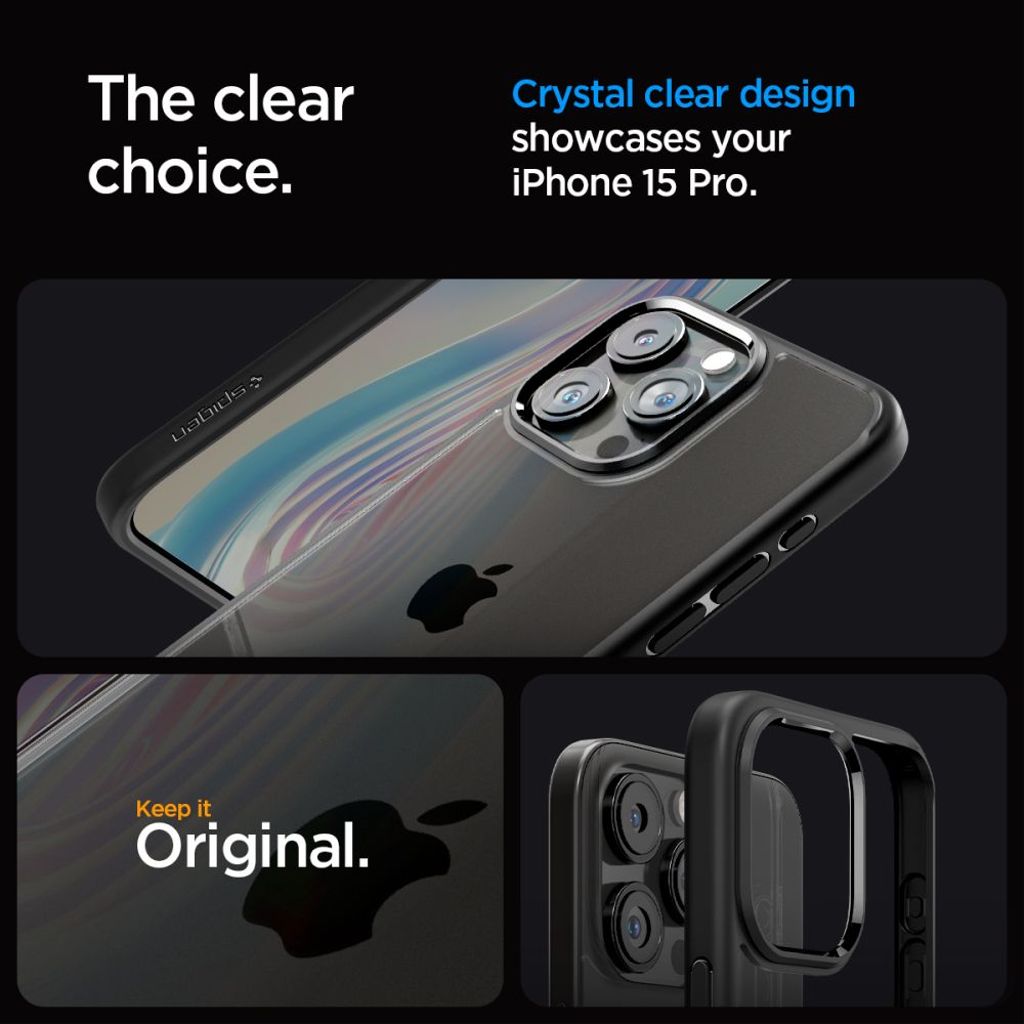 Spigen Ultra Hybrid Case for iPhone 15 Pro - Matte Black