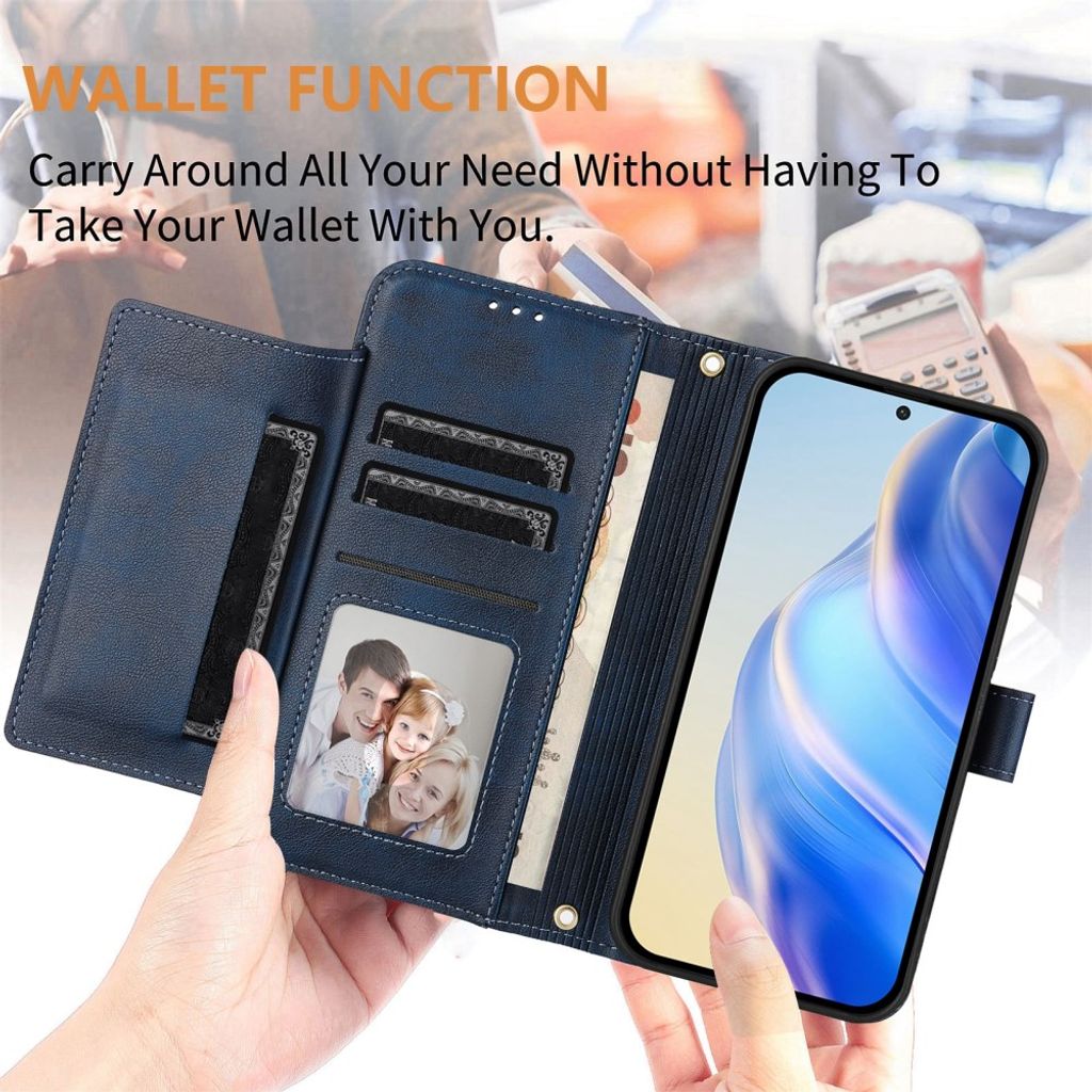Xiaomi 17T Pro Lompakkokotelo vetoketjulla - Sininen