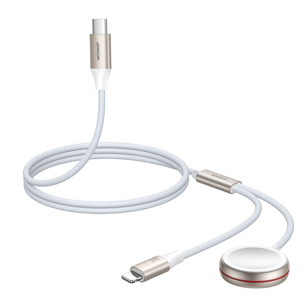Joyroom S-IW012 Lightning-kabel og induktiv lader til Apple Watch – hvit