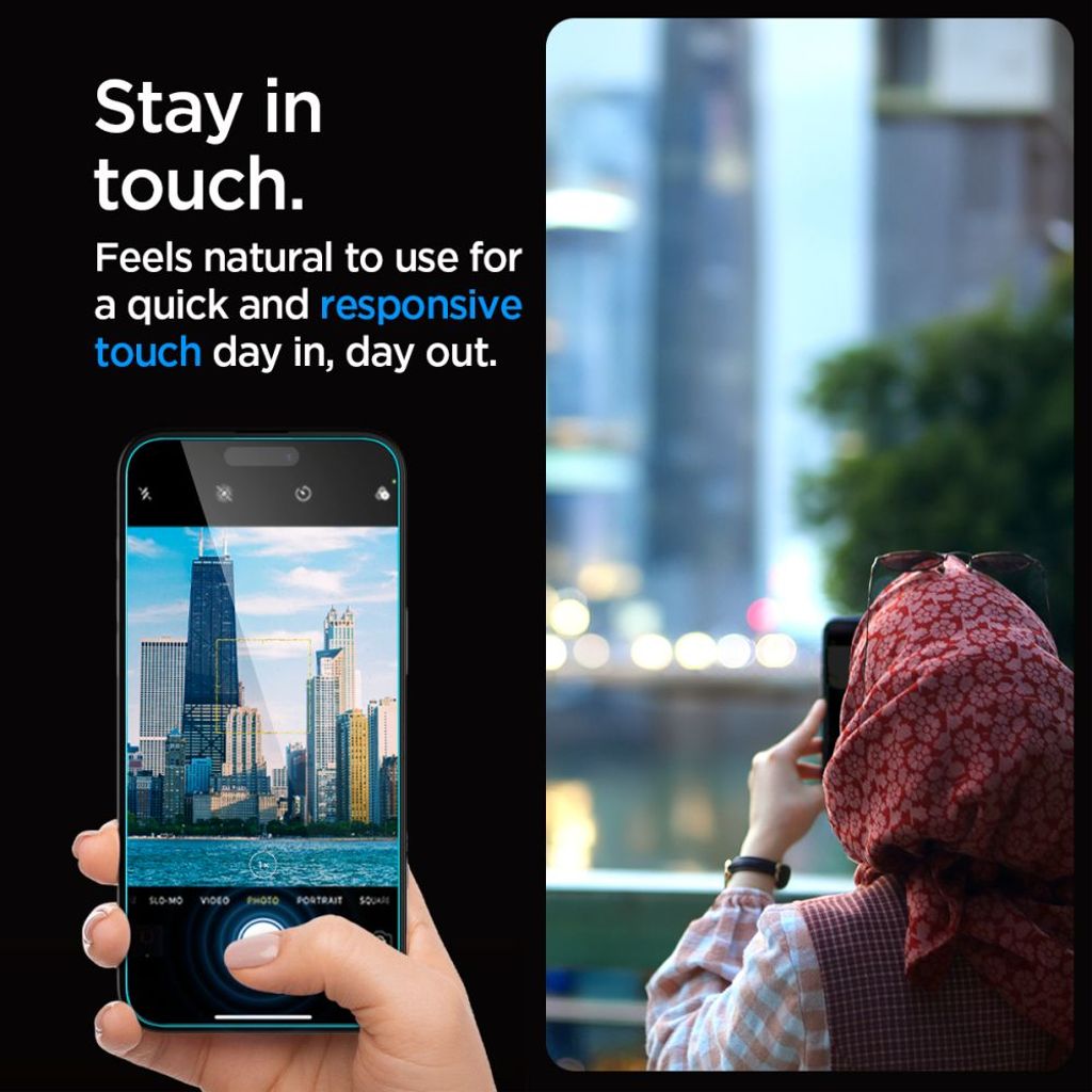 Spigen Glas.tR EZ Fit Privacy Screen Protector for iPhone 15/16 - Transparent