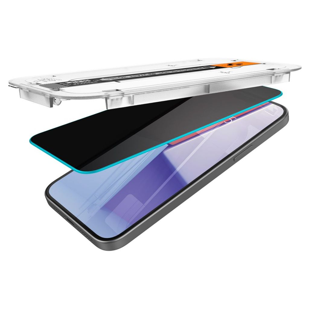 Spigen Glas.tR EZ Fit Privacy Screen Protector for iPhone 15/16 - Transparent