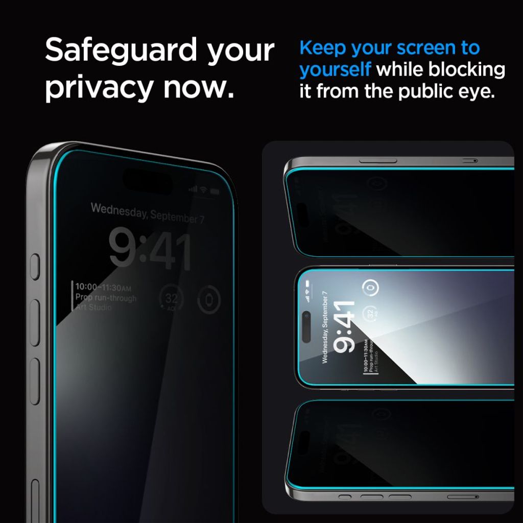 Spigen Glas.tR EZ Fit Privacy Screen Protector for iPhone 15/16 - Transparent