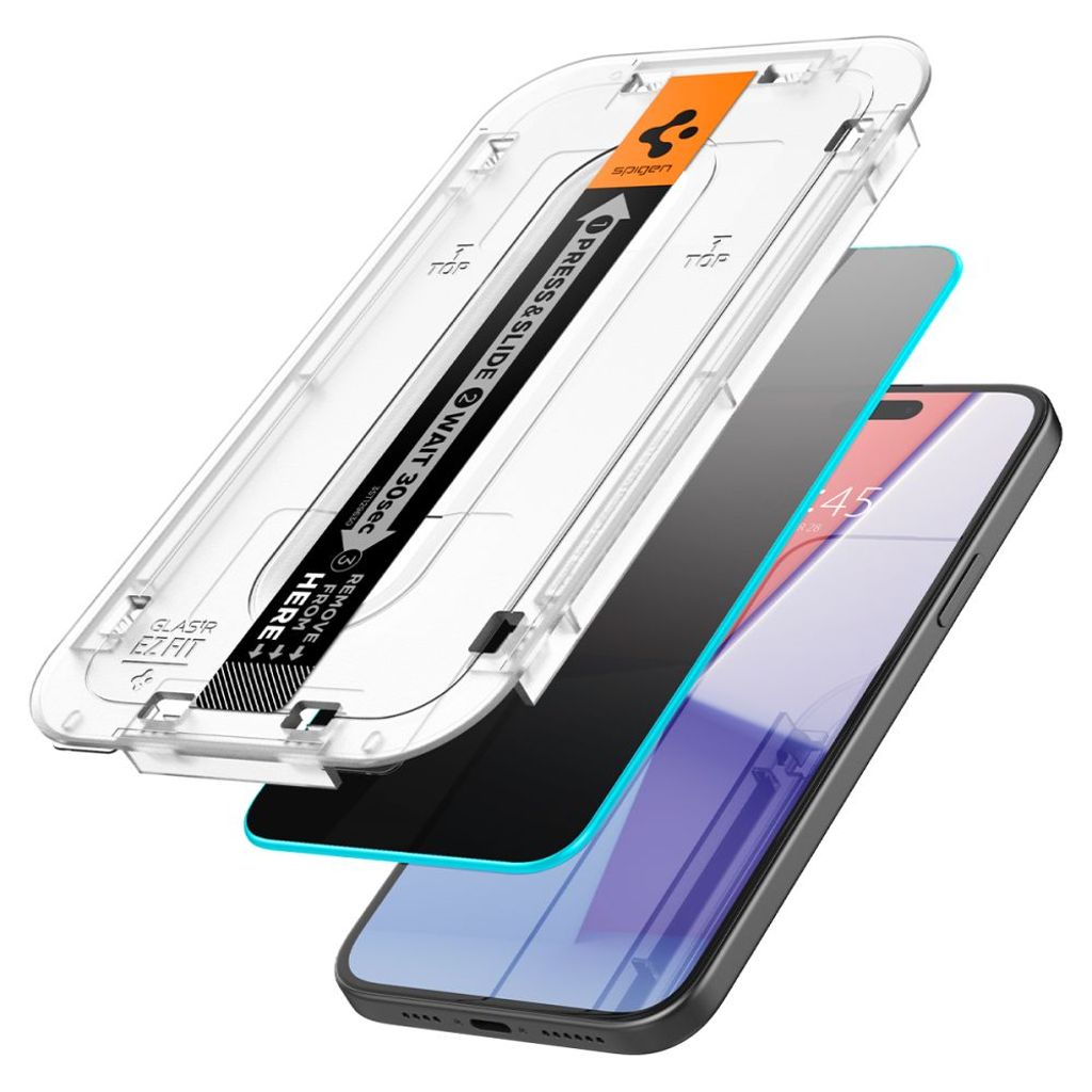 Spigen Glas.tR EZ Fit Privacy Screen Protector for iPhone 15/16 - Transparent