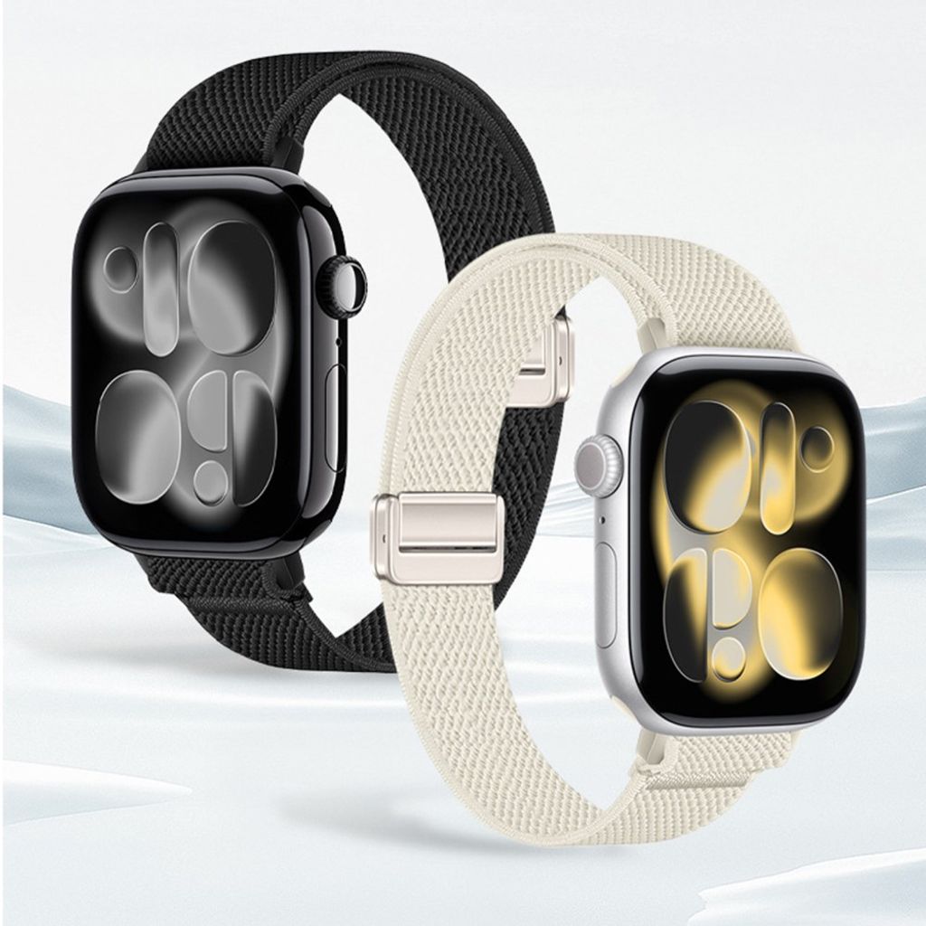 Apple Watch 42/41/40/38mm Smalt Klockarmband i Nylon - Blågrå