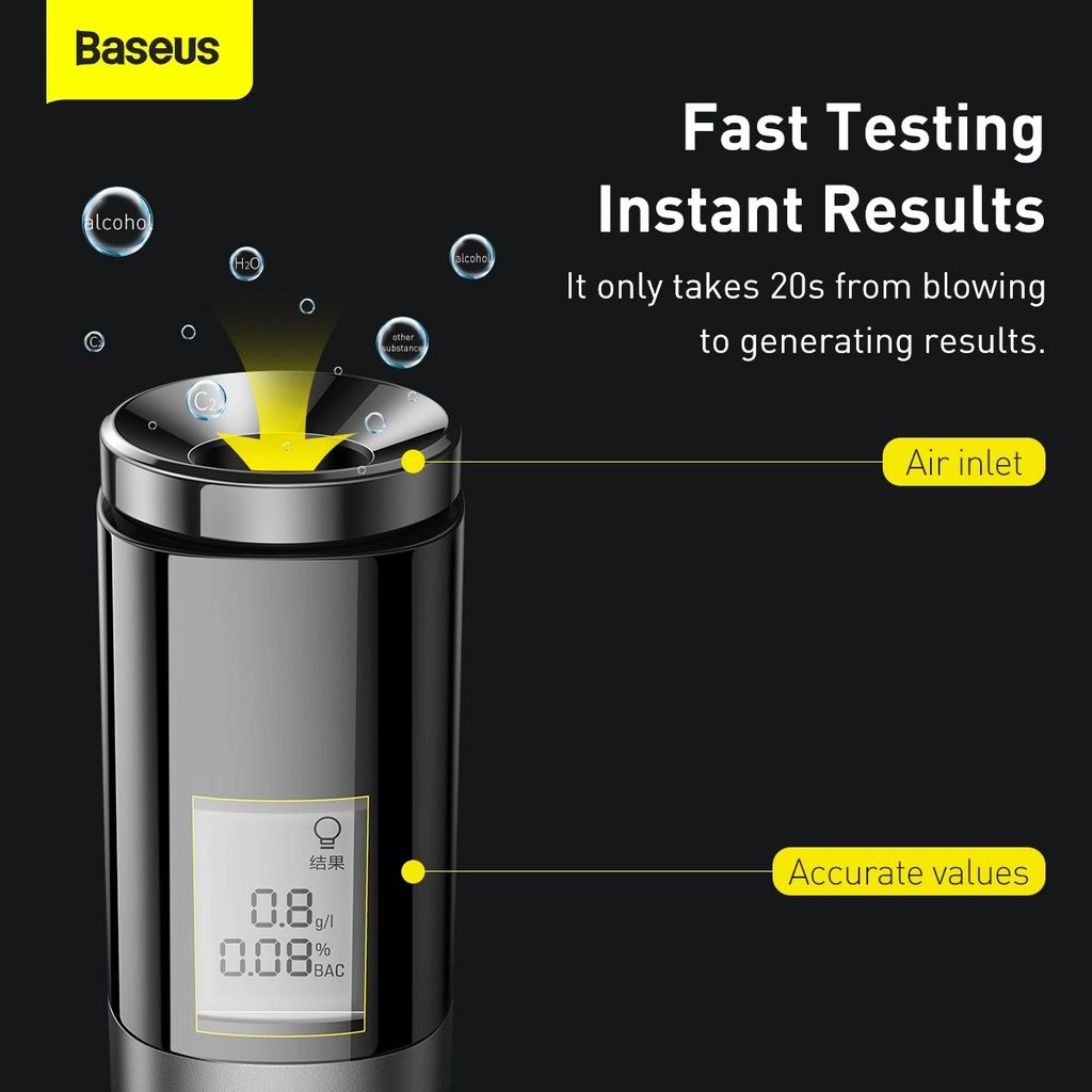 Baseus alkometer - Svart