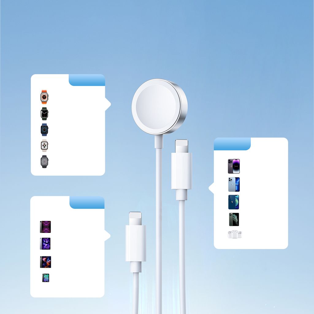 Joyroom S-IW007 3-in-1 magneettinen USB-A–Lightning-latauskaapeli 1,2 m valkoinen