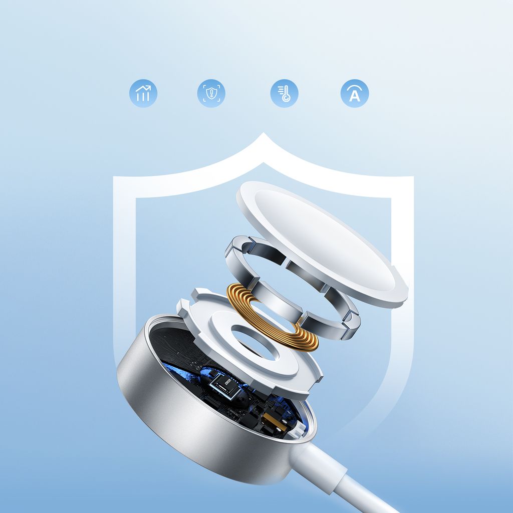Joyroom S-IW008 3-i-1 magnetisk ladekabel USB-A til Lightning/USB-C 1,2m hvit